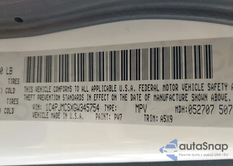 2016 Jeep Cherokee Latitude from USA, damaged, VIN 1C4PJMCSXGW345754